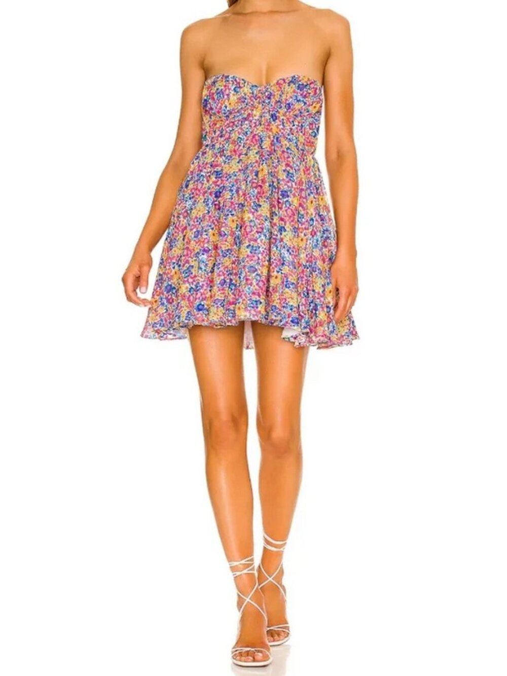 For Love and Lemons X Revolve Sasha Floral Strapless Mini Dress